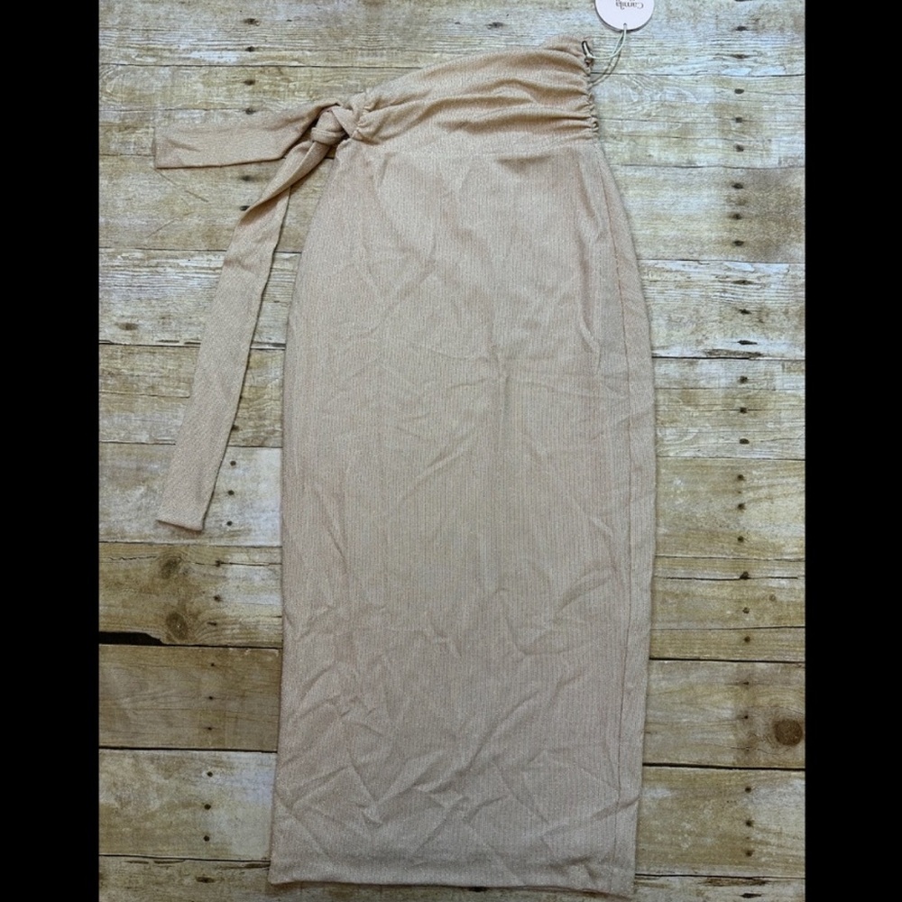 NWT Camila Coelho Lygia Midi Skirt in Champagne